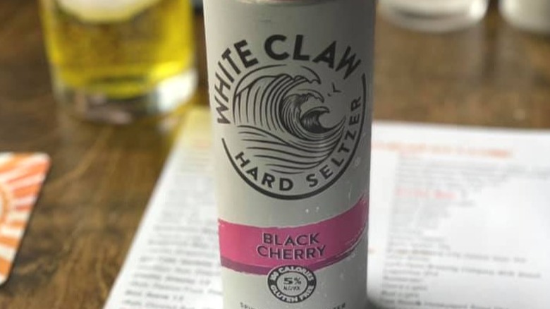 White Claw black cherry cans