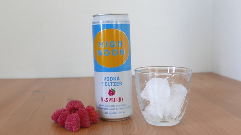 Raspberry flavored seltzer