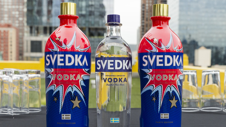 Three bottles of original Svedka