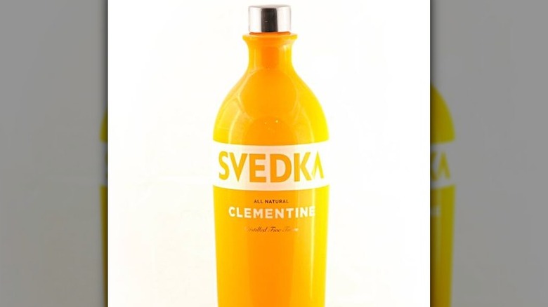 Bottle of Svedka Clementine against a white background 