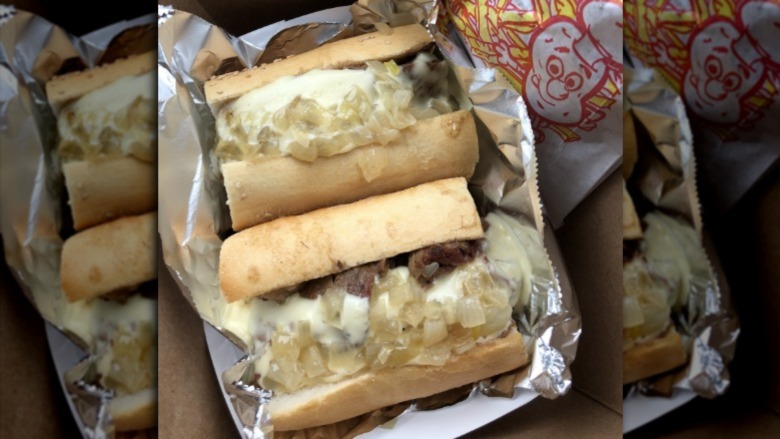 A smoked brisket cheesesteak from Mike's BBQ in south philadelphia