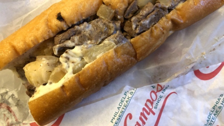 A cheesesteak from Campo's on market street in old city philadelphia