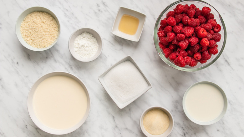 ingredients for raspberry blancmange