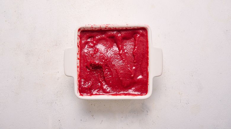 sorbet in a baking dish