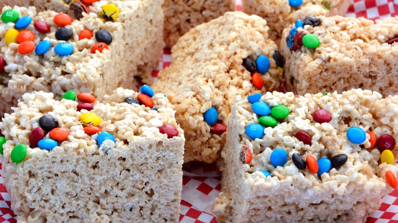 Rice Krispies Treats with chocolate candies