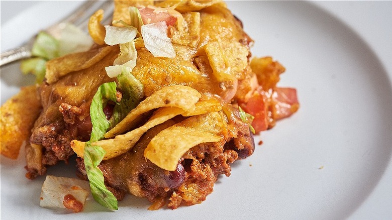 piece of frito pie on plate