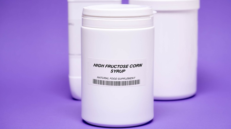 jar of high fructose corn syrup