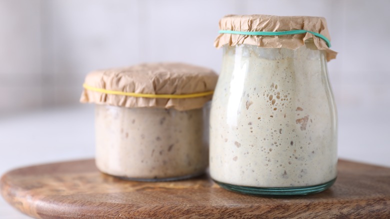 Two jars sourdough starter