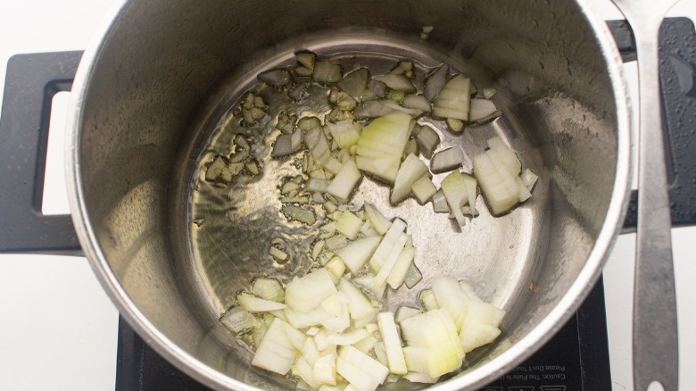 onion and garlic sautéing