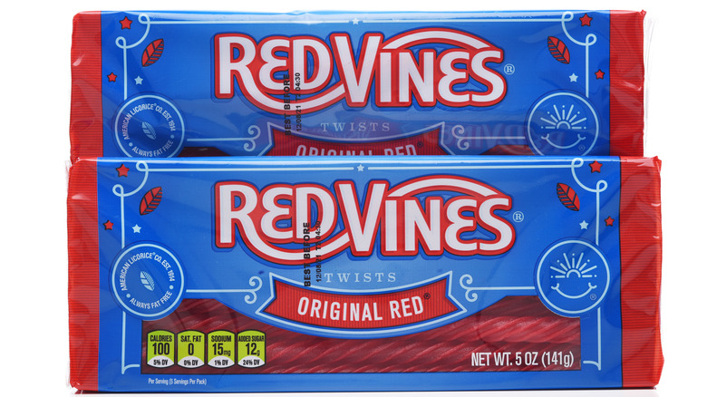 two packages Red Vines licorice