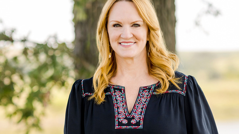 Ree Drummond smiling outside in black shirt