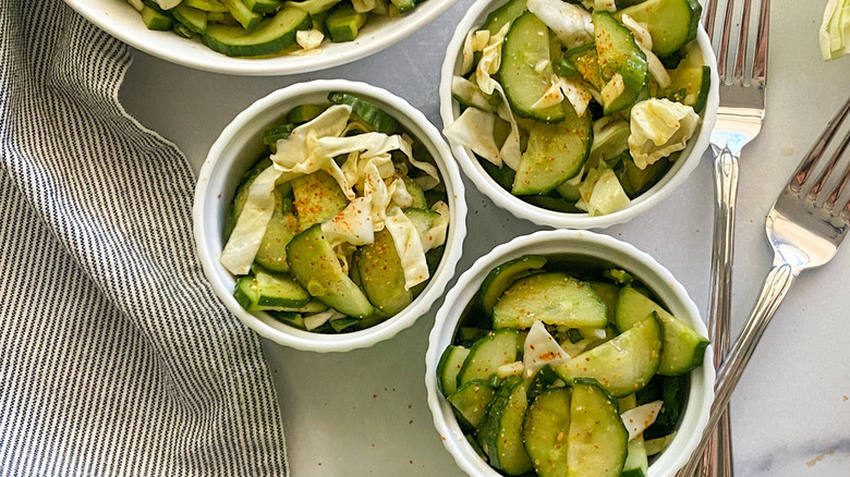 bowls of kimchi salad