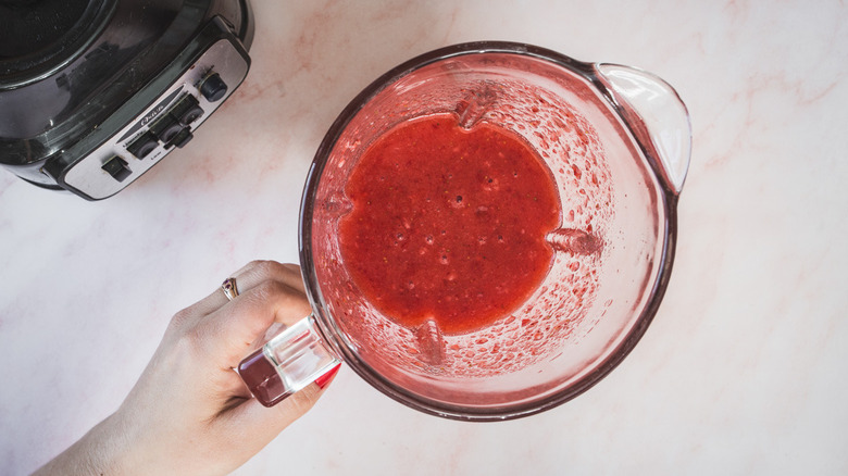 strawberry margarita mix in glass