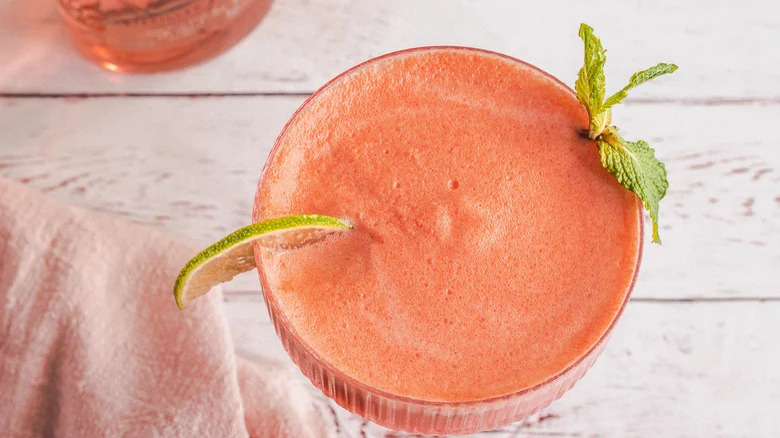 Creamy frozen watermelon cocktail