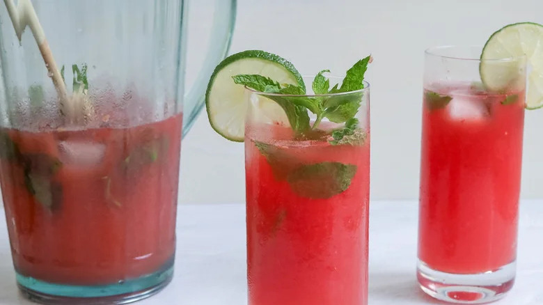 Watermelon mojito cocktail