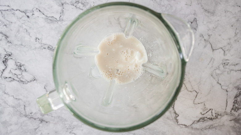 milk in blender