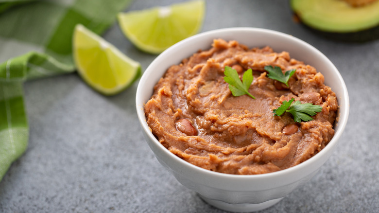 refried beans in a bowl