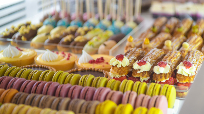 French pastry case