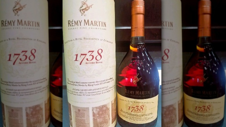 Remy Martin 1738 bottle and holder