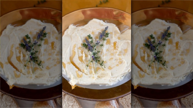 whipped brie with lavender and honey