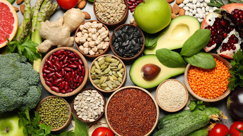 Vegetables, fruits, grains, and seeds