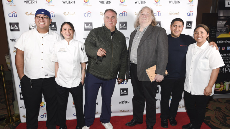 Jonathan Gold with Jose Andreas and chefs