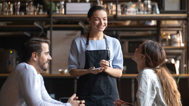 Waitress taking an order at a restaurant