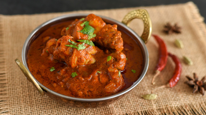 Chicken curry in bowl