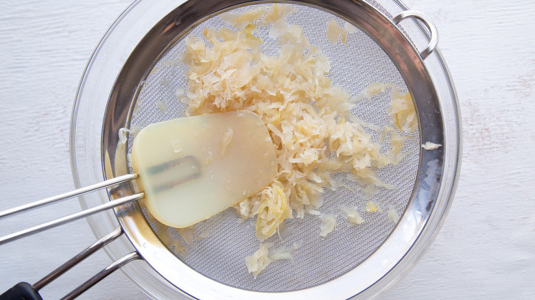 sauerkraut in colander