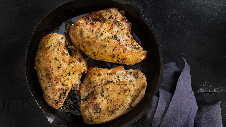 browned chicken breasts