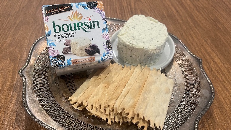 Boursin Black Truffle & Sea Salt cheese & crackers