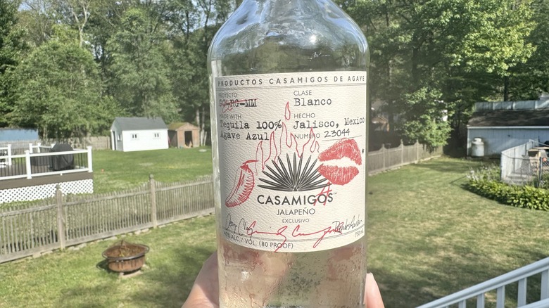 Close-up of Casamigas label outside