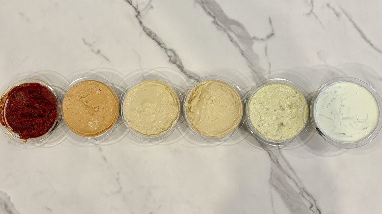 Cava dips lined up