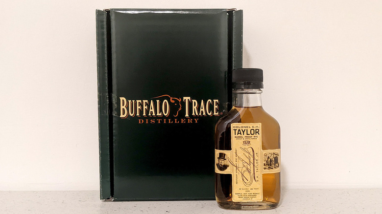 Whiskey bottle, Buffalo Trace box