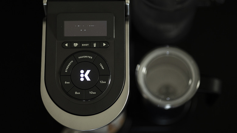 Buttons and display on Keurig