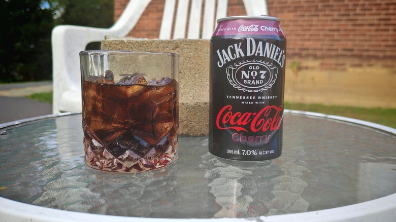 Jack Daniel's & Coca-Cola Cherry poured over ice