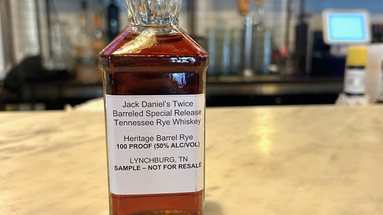 Jack Daniel's Special Release Barrel Rye on bar