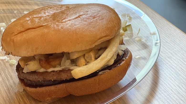 McDouble with fries and Special Grade Garlic Sauce