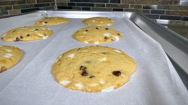 cookie baking on parchment paper