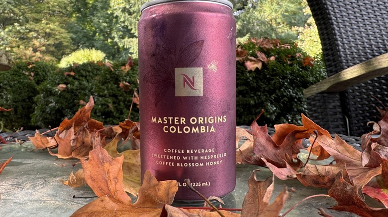 Purple can of Nespresso coffee