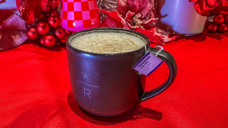 Starbucks Reserve Fog Nog Tea Latte on table