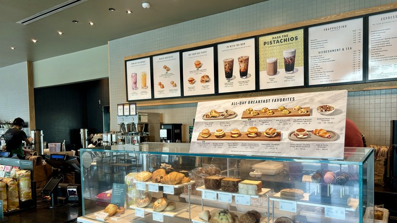 Starbucks store menu board