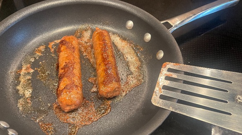 Beyond Original Brat in skillet