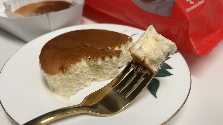 bite of Japanese soufflé cheesecake