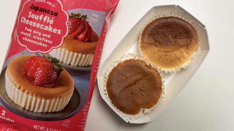 two Trader Joe's soufflé cheesecakes