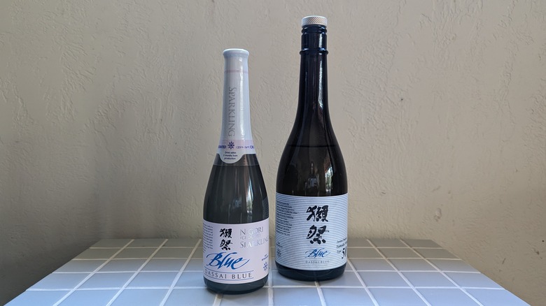 two sake bottles