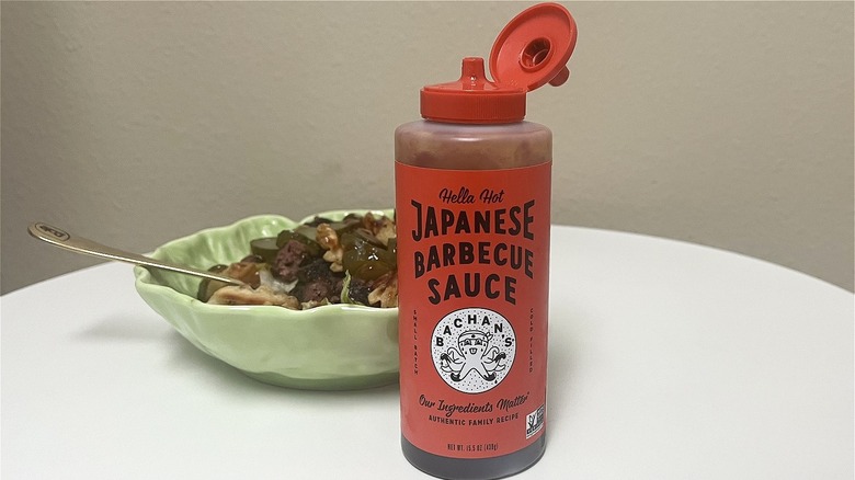 Bachan's hot sauce with bowl