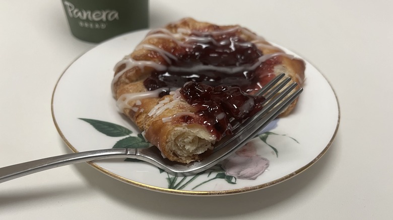 plated Panera cherry pastry