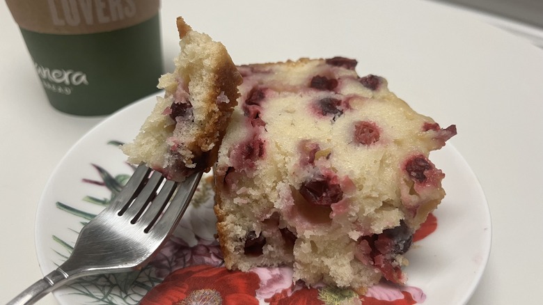 plated Panera cranberry orange cake