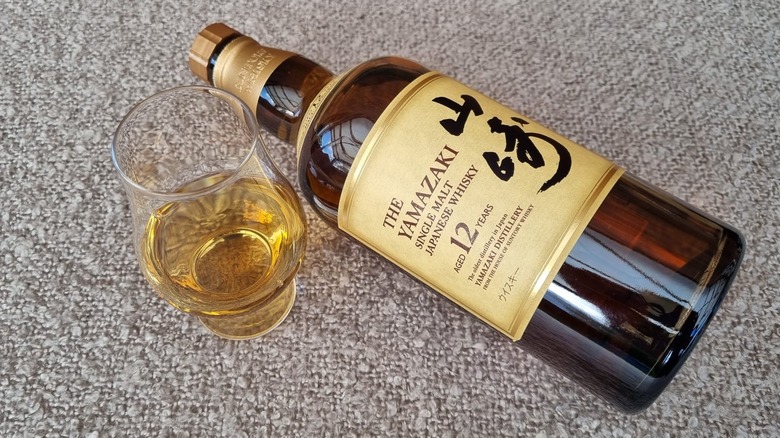 Yamazaki 12 bottle and glass